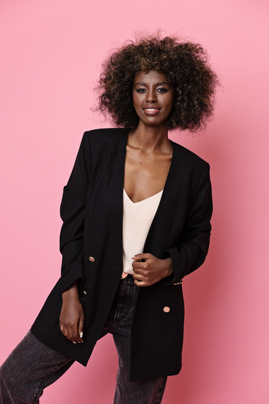 CZARNA MARYNARKA DAMSKA WEŁNA I JEDWAB CAVERT