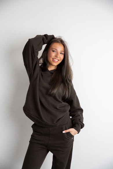 BROWN HOODIE WOMAN