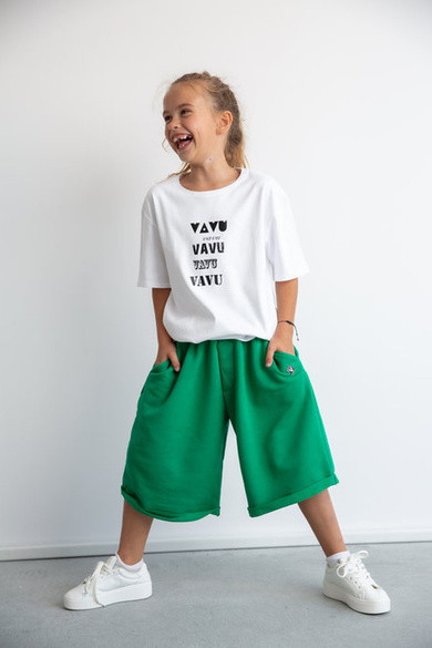 SZORTY BAGGY GREEN KIDS