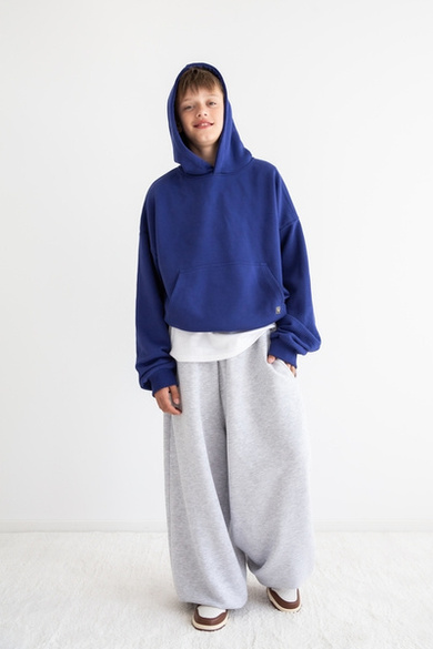 NIEBIESKIE HOODIE OVERSIZE KIDS