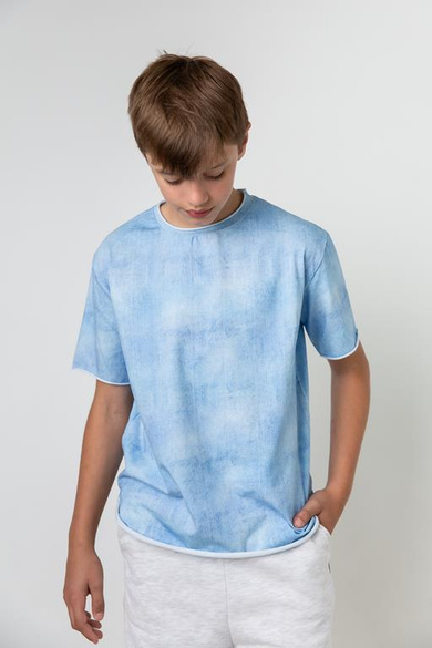 OVERSIZOWY NIEBIESKI T-SHIRT TIE DYE